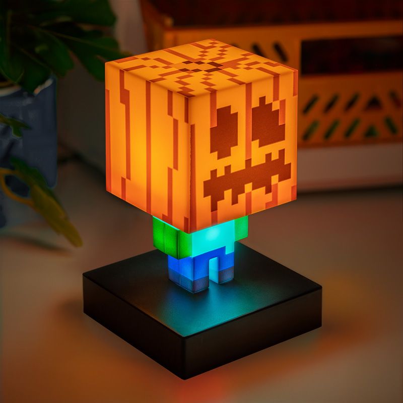 Paladone Minecraft Halloween Carved Pumpkin Zombie Icon Lights
