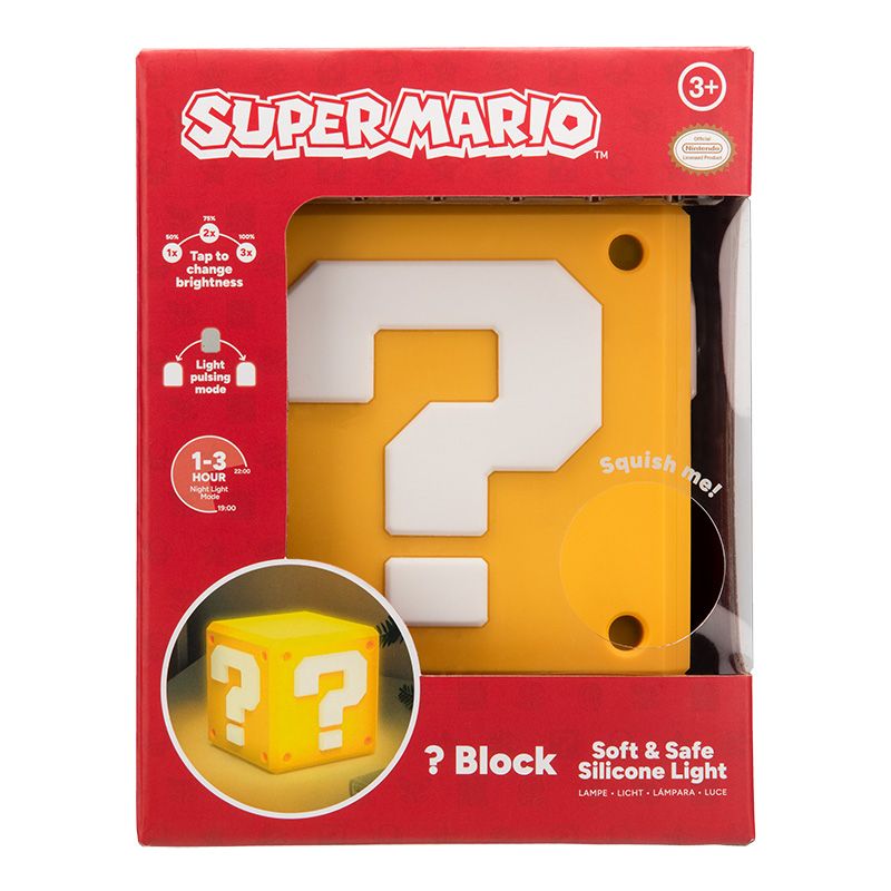 Paladone Super Mario Question Block SquishyGlo Silicone Light (PP15789NN)