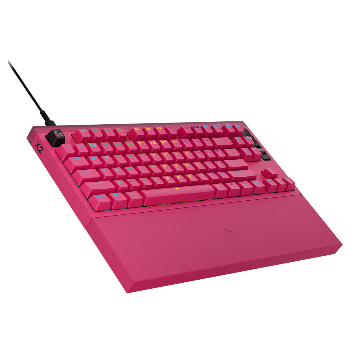 Logitech Pro X2 Rapid 8K Wired TKL Analog Gaming Keyboard With OLED (Pink) (920-014114)