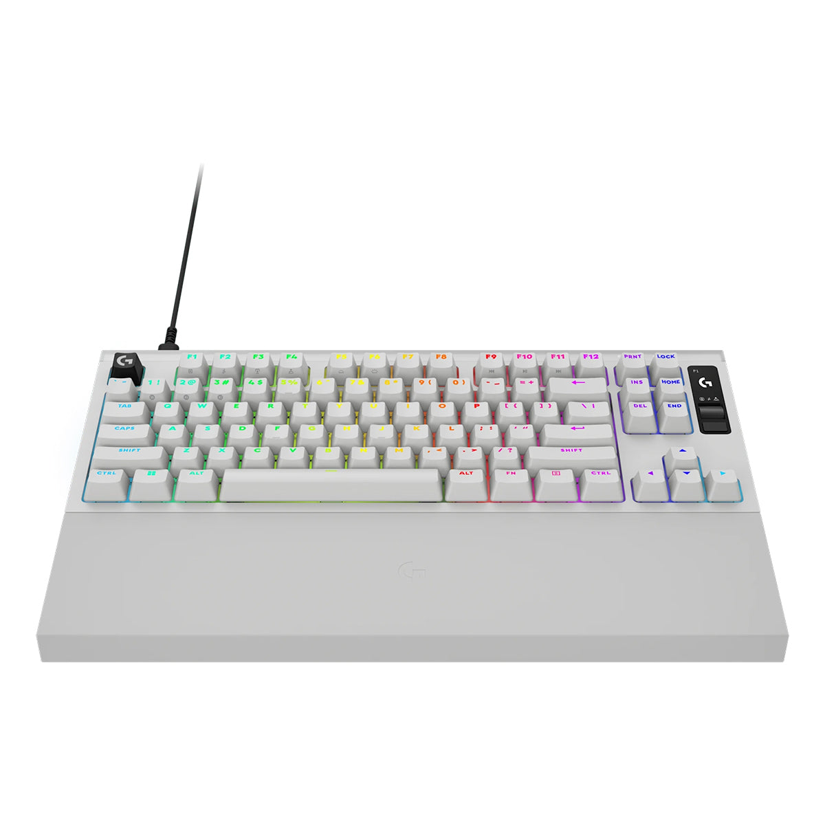 Logitech Pro X2 Rapid 8K Wired TKL Analog Gaming Keyboard With OLED (White) (920-014102)