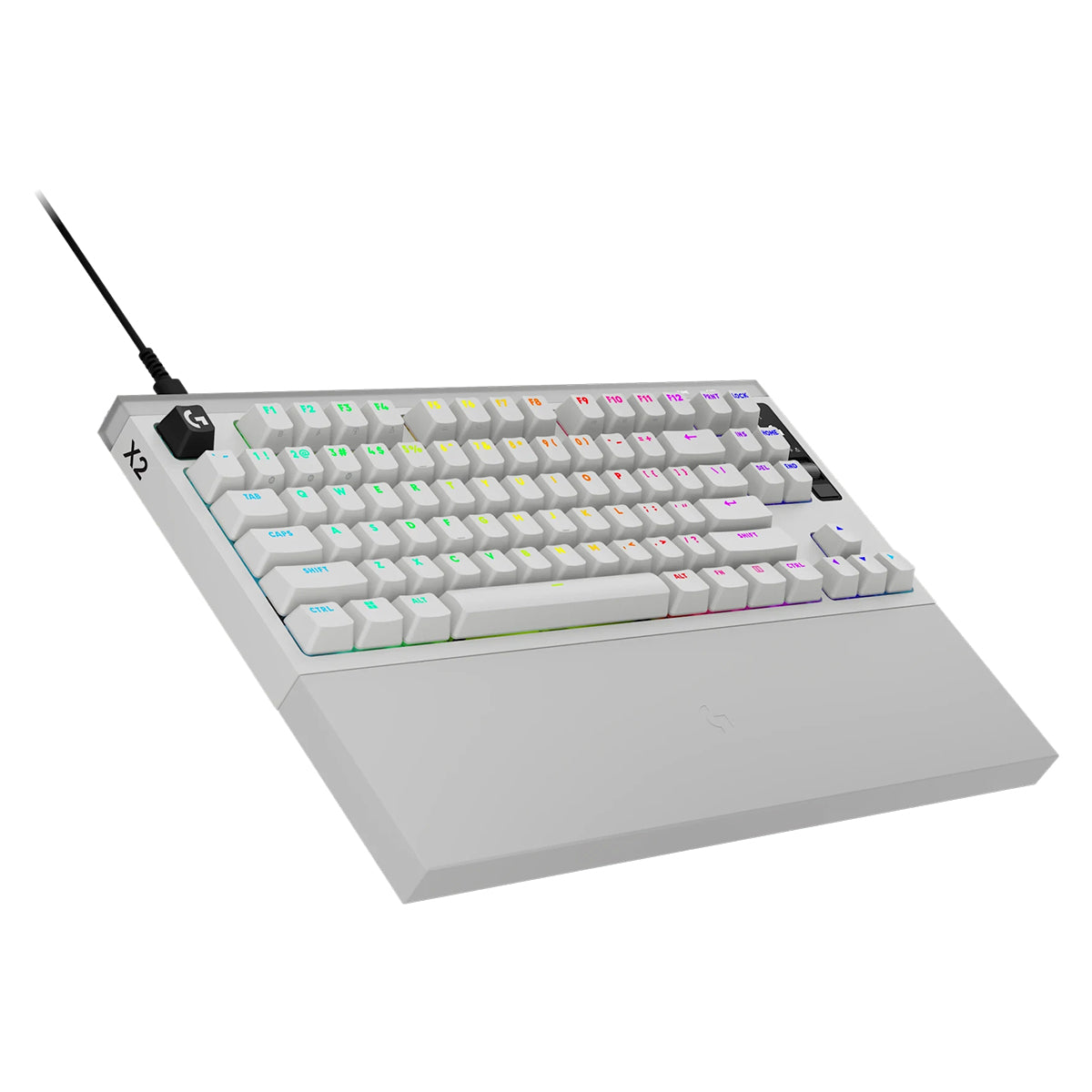 Logitech Pro X2 Rapid 8K Wired TKL Analog Gaming Keyboard With OLED (White) (920-014102)