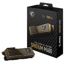 MSI Spatium M480 with Heatsink 2TB M.2 2280 7000MB/s Read PCIe 4.0 x4 NVMe SSD