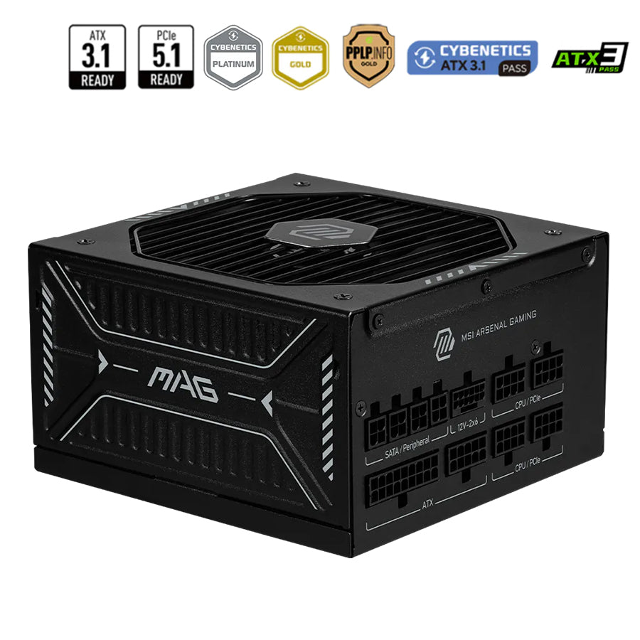 MSI MAG A850GLS 850W PCIe5 80+ Gold Fully Modular Power Supply