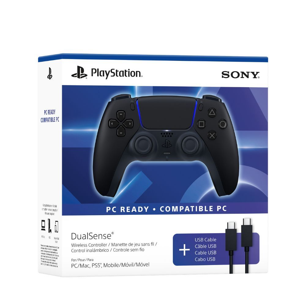 PS5 DualSense Wireless Controller Midnight Black + USB Cable for PC