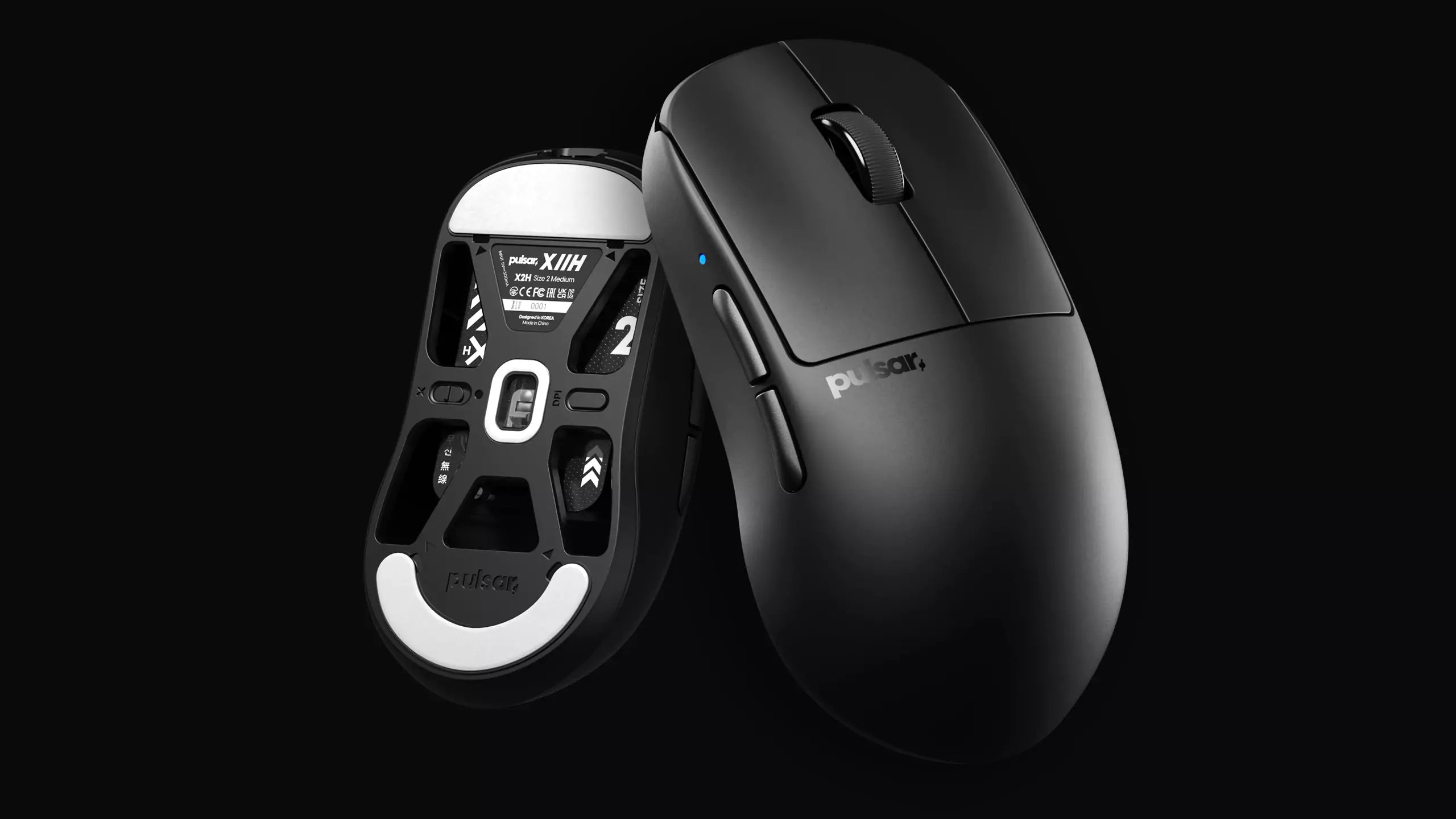 Pulsar X2H Ultralight Wireless Symmetrical eSports Mouse Size 2 (Black)  (PX2H21)