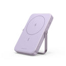 Ugreen Uno 5000mAh Mini Magnetic Wireless 20W Power Bank with Built-in Stand (Gray, Purple)