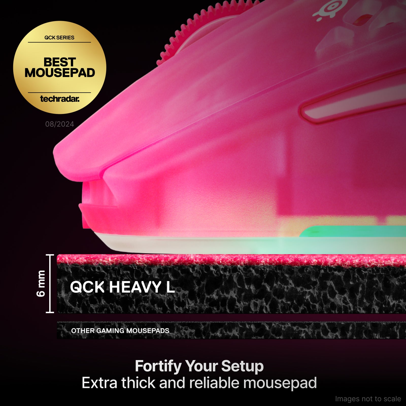 SteelSeries QCK Heavy Extra Thick Cloth Mousepad L (Magenta, White)