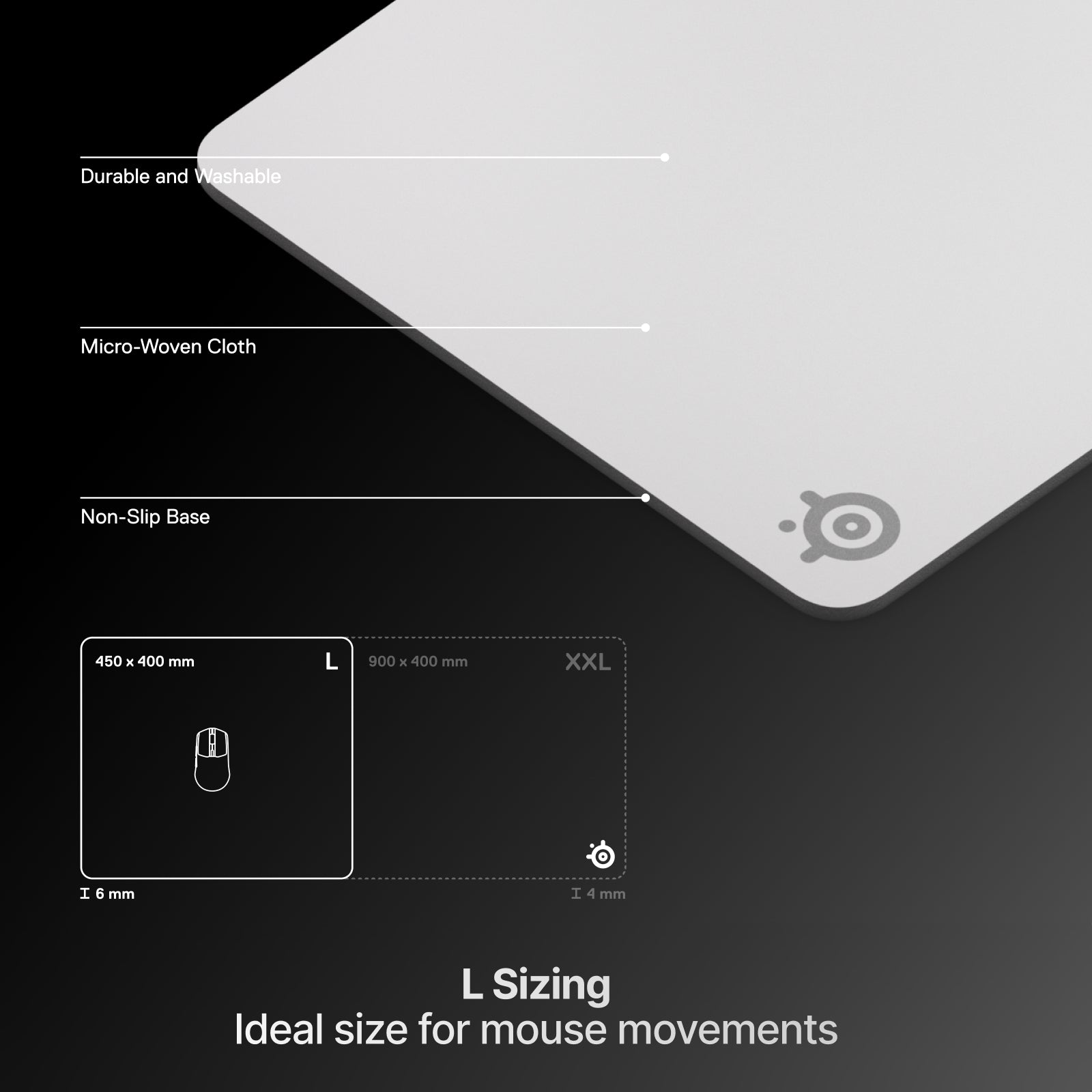 SteelSeries QCK Heavy Extra Thick Cloth Mousepad L (Magenta, White)