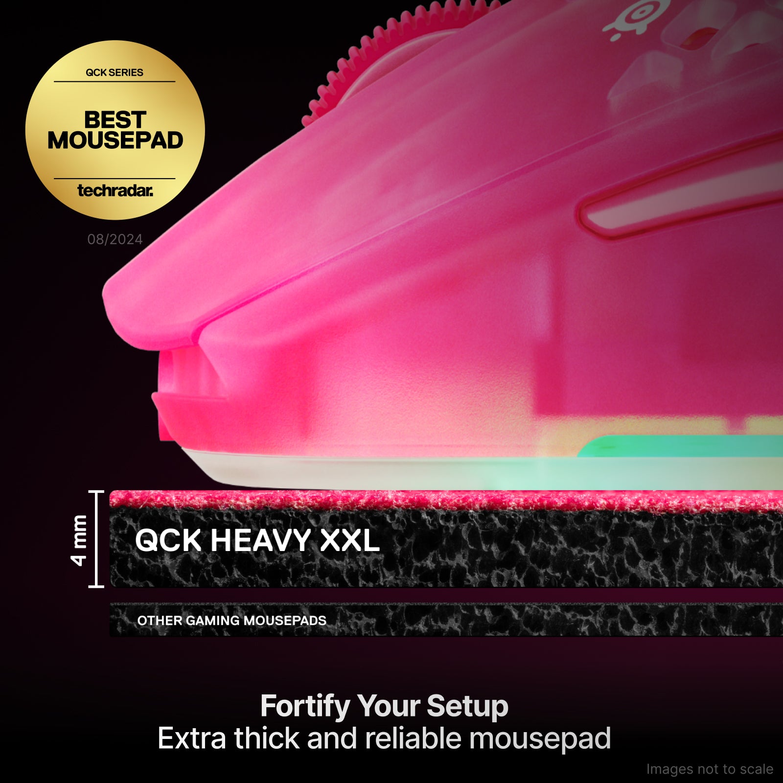 SteelSeries QCK Heavy Extra Thick Cloth Mousepad XXL (Magenta, White)