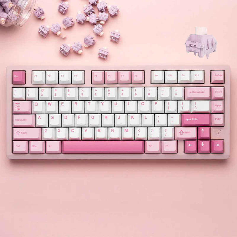 VXE75 Aluminum Gasket Structure Wireless Mechanical Keyboard (Pink) (Ice Berry Switch)