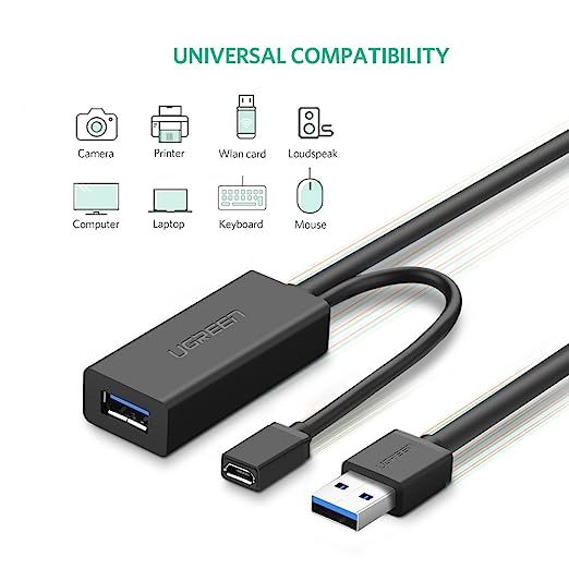 UGreen USB 3.0 Extention Cable - 10m (Black) (US175/20827)