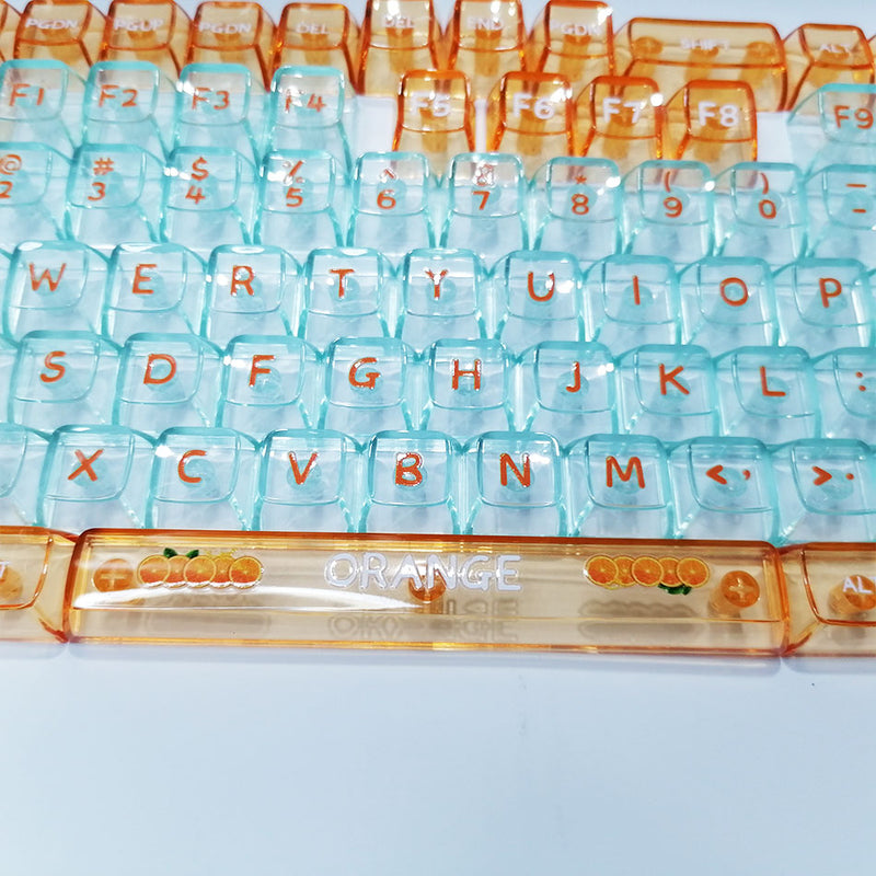 Royal Kludge CBSA-5 132 Keys Plastic Transparent Profile Keycaps Fullset (Vibrant Orange)