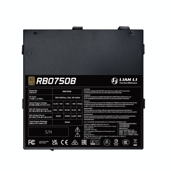 Lian Li RB0750B ATX 3.1 750W 80+ Bronze Non-Modular Power Supply (Black)
