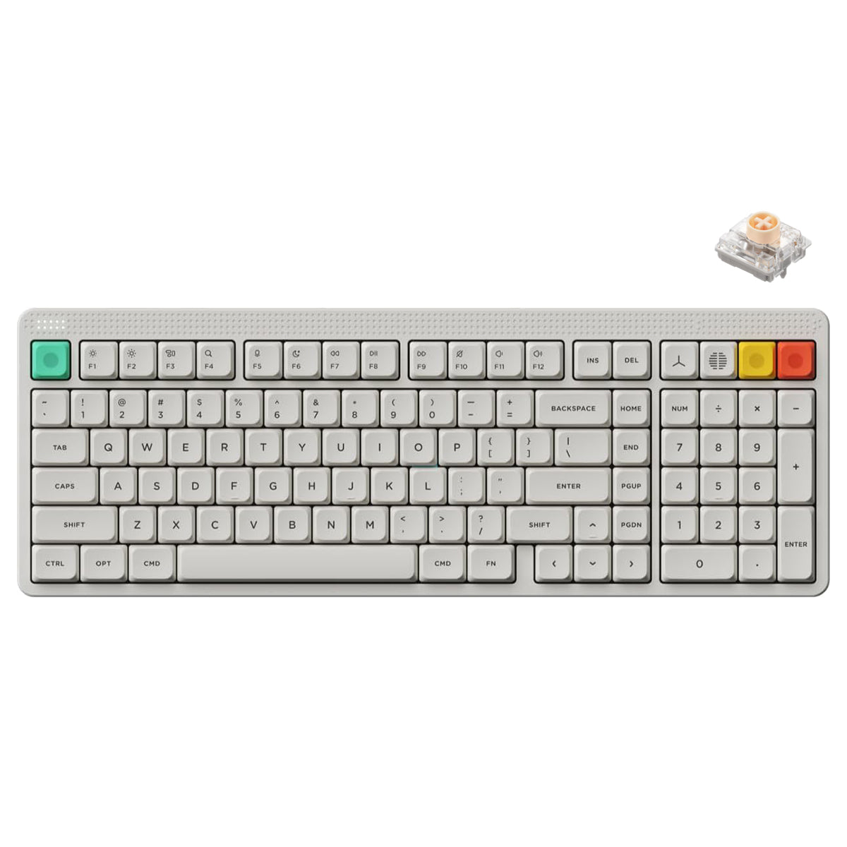 NuPhy Node100 Low-Profile Hot-Swappable Full-Size Wireless Mechanical Keyboard (Blush nano Switch)