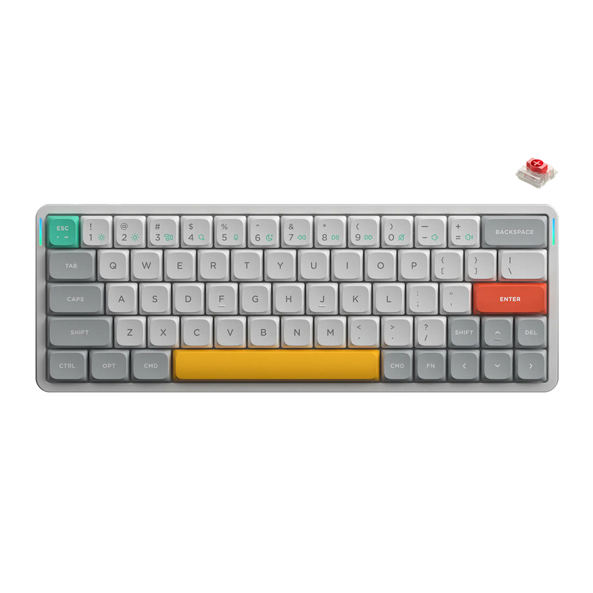 NuPhy Air60 V2 QMK/VIA Low-Profile Wireless Mechanical Keyboard - Lunar Gray