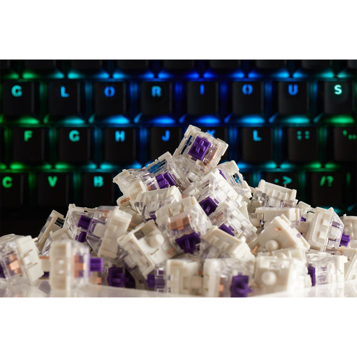 Glorious PC Gaming Race Mechanical Keycaps Kailh (Purple Switches)