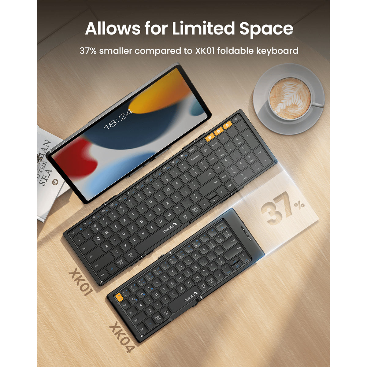 ProtoArc XK04 Foldable Compact Bluetooth Keyboard (Black) (CP015547)