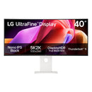 LG UltraFine 40U990A-W 5K2K 40" WUHD (5120x2160) 120Hz 5ms GtG Nano IPS Gaming Monitor with Thunderbolt 5 PD 96W and Height, Tilt & Swivel Adjustment (White)