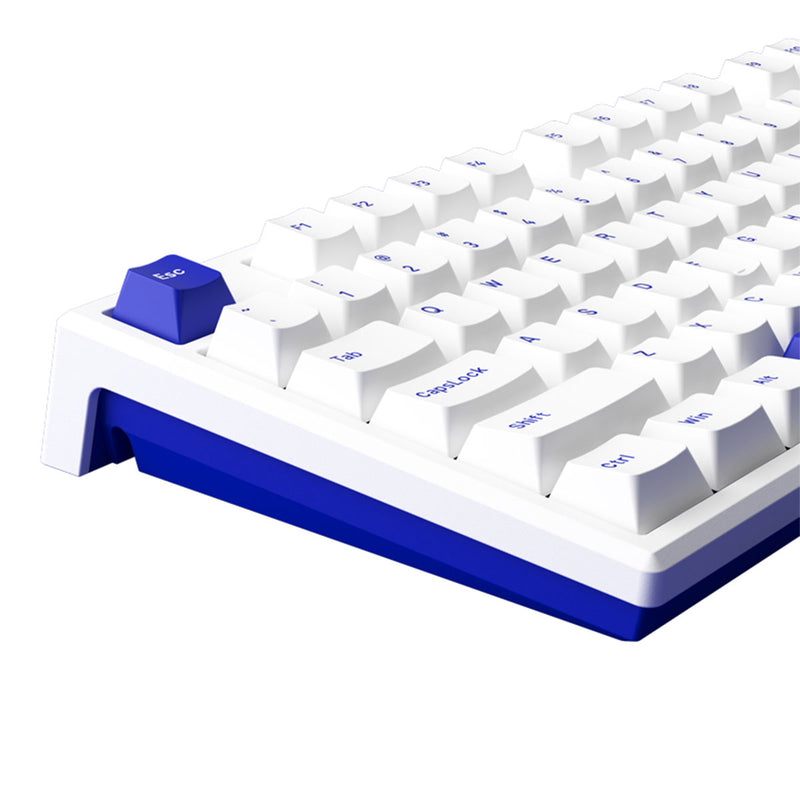 Akko MG108B Blue On White Multi-Mode RGB Hot-Swappable Mechanical Keyboard