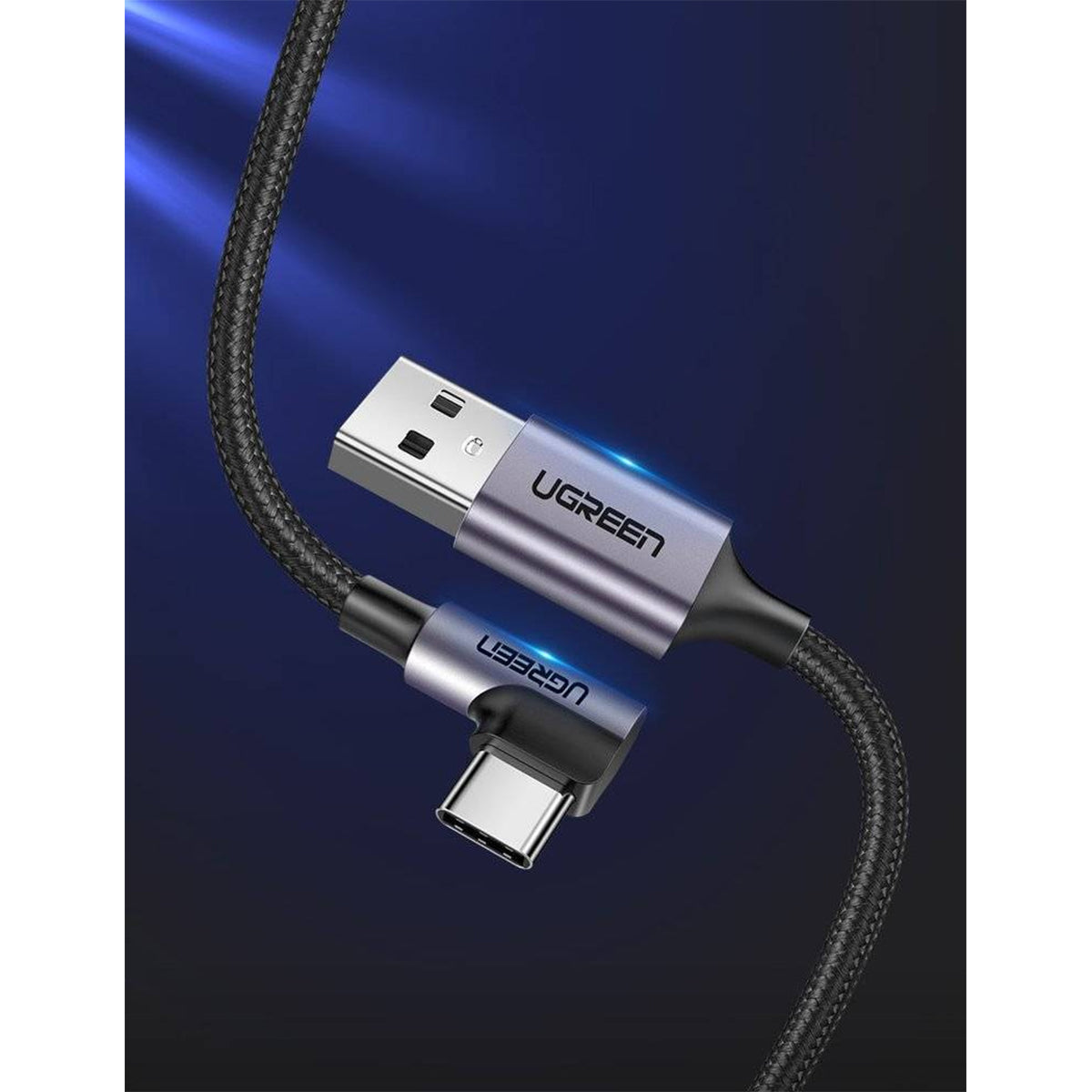 Ugreen Right Angle USB-A to USB-C Data Cable - 2m (Space Gray) (US284/50942)