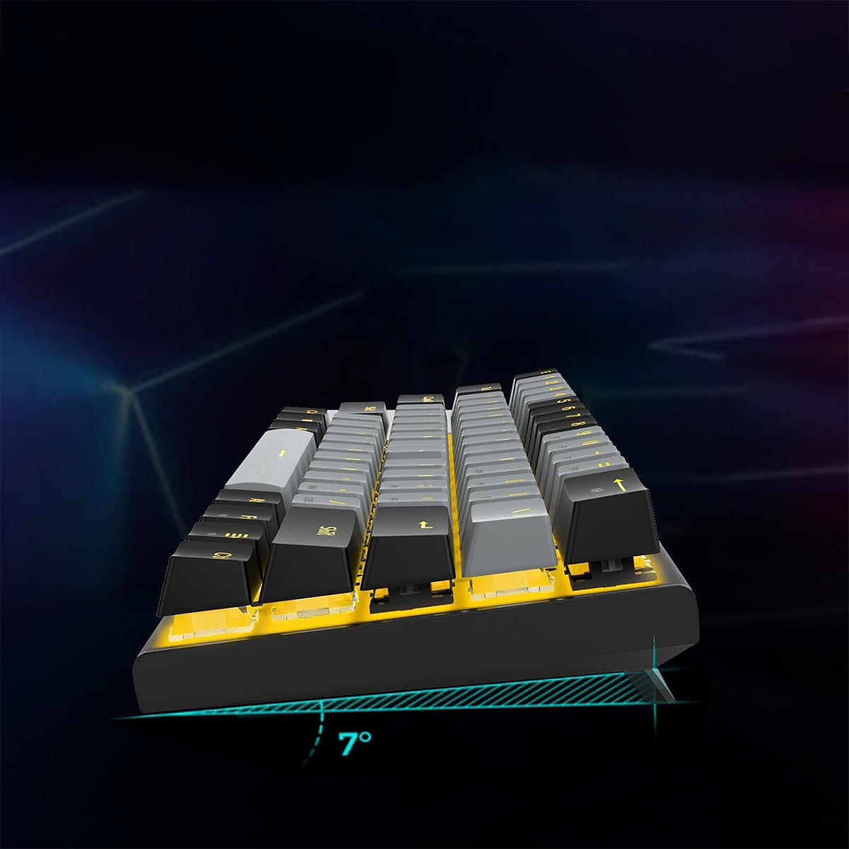 E-Yooso Z-11 Single Light RGB 61 Keys Hot Swappable Mechanical Keyboard Black/Gray (Brown Switch)
