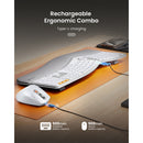 ProtoArc EKM01 Plus Dual Mode Full Size Ergonomic Keyboard Mouse Combo (White/Silver) (CP015758)