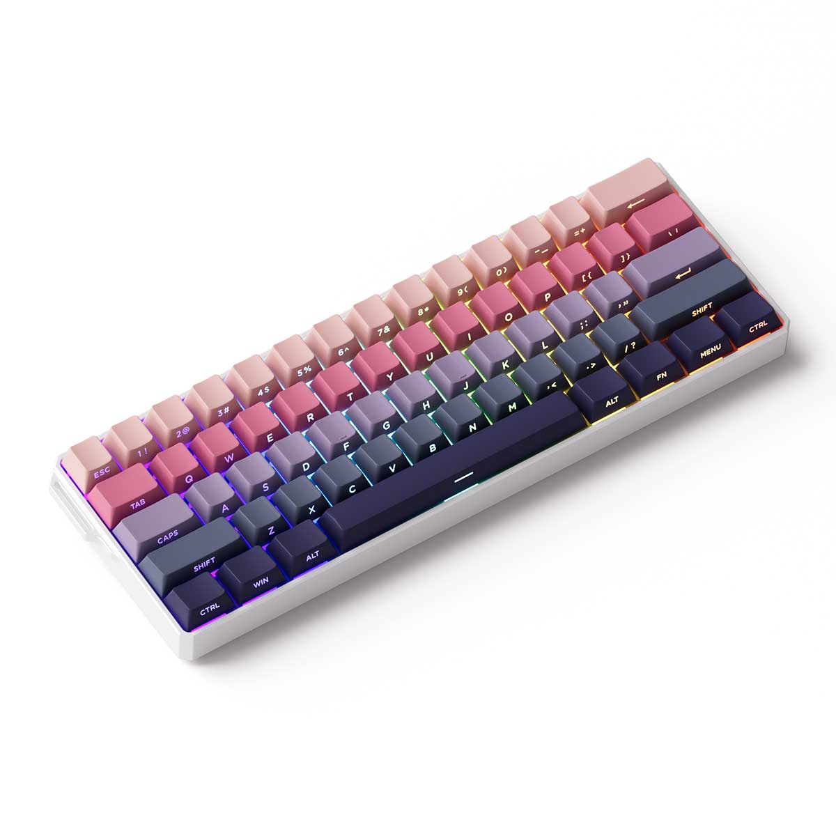 MonsGeek FUN60 Ultra SP Shine-Through Phantom Pink Wired RGB Mechanical Keyboard (Akko Glare Magnetic Switch)