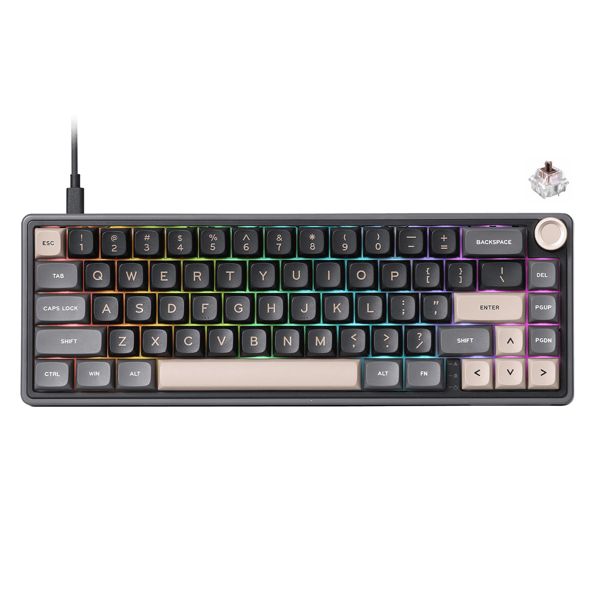 Royal Kludge R65 Single-Mode RGB 66-Keys Hot-Swappable Mechanical Keyboard Phantom