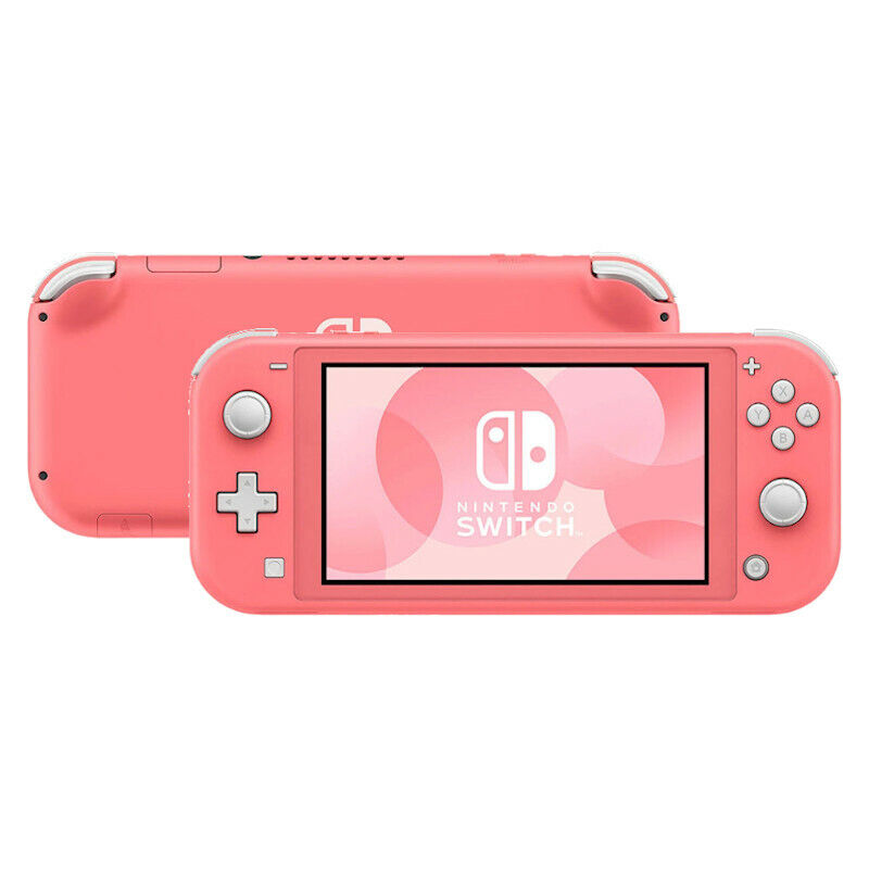 Nintendo Switch Lite Console Coral + Dobe NSW Glass Film (TNS-19118A) Bundle