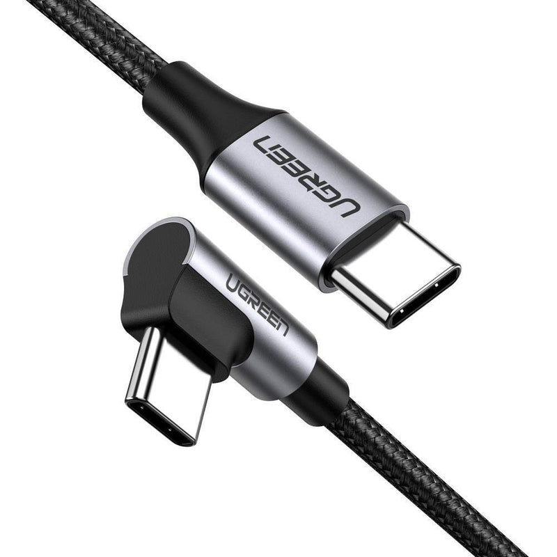 UGreen USB-C 2.0 Male To Angled USB-C 2.0 Male 3A Data Cable - 2M (Black) (US255/50125)
