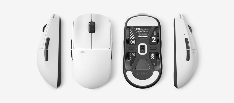 Pulsar X2A SIZE 2 Ultralight Wireless Ambidextrous Gaming Mouse (White) (PX2A23)