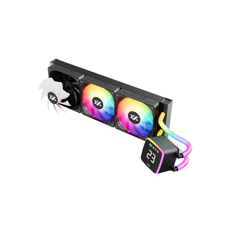 XYZ AquaPulse Fusion 360 AIO ARGB Liquid Cooler with Temperature Display 
