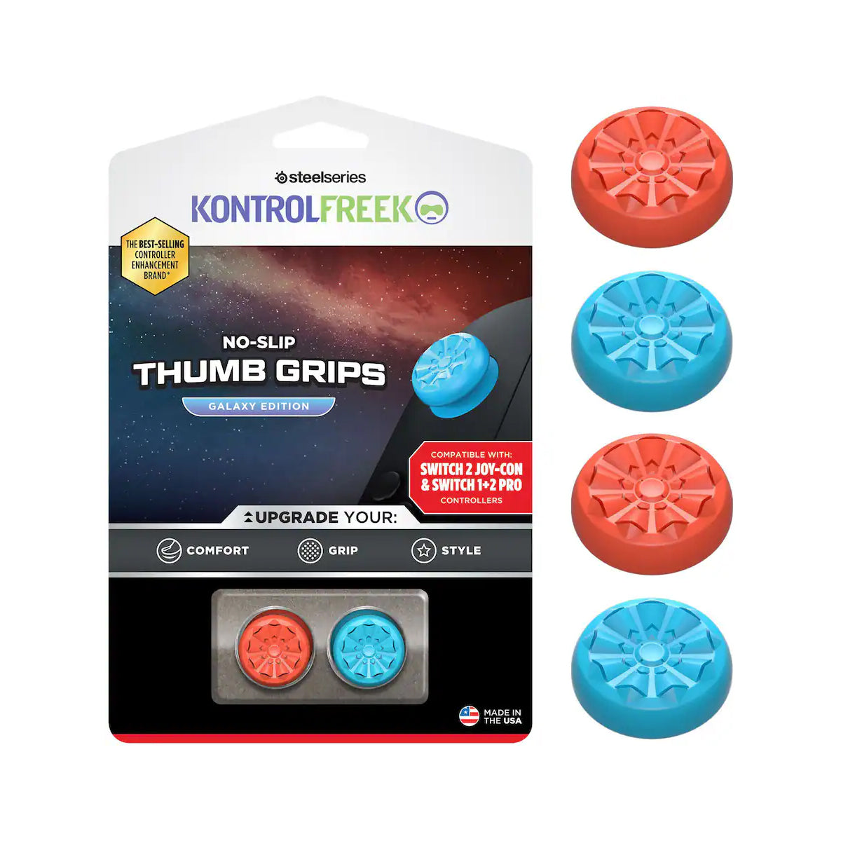 SteelSeries Kontrolfreek No-Slip Thumb Grips Red/Blue Galaxy Edition f