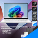 ASUS Zenbook S 16UM5606GA-SR469WSM Laptop (Scandinavian White) | 16" 3K (2880x1800) OLED 120Hz | Ryzen AI 9 465 | 16GB RAM | 1TB SSD | AMD Radeon Graphics | Windows 11 Home | MS Office Home 2024 + MS 365 Basic + ASUS AP4600 Backpack