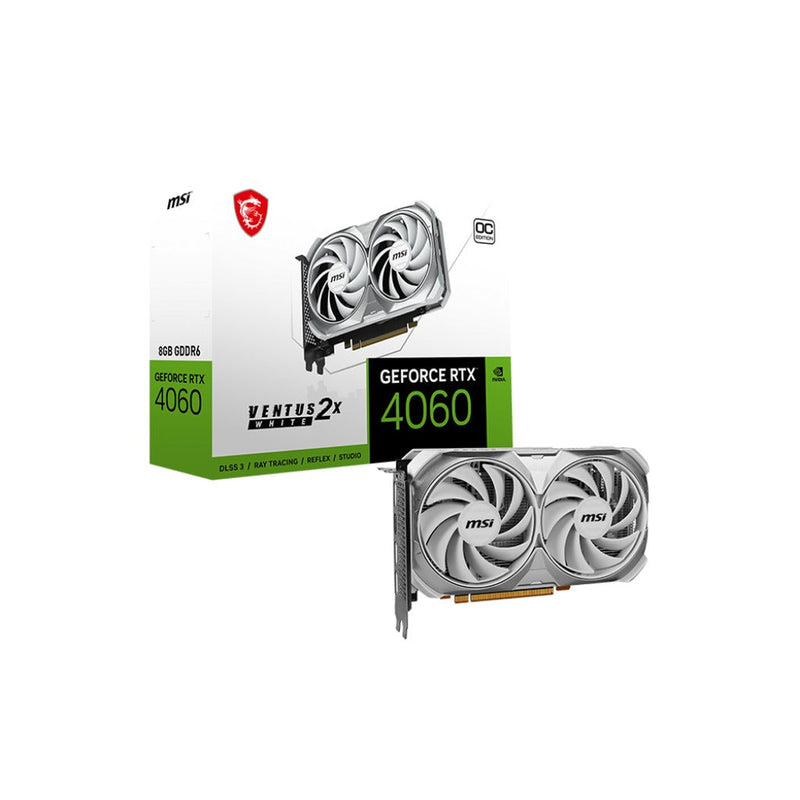 MSI GeForce RTX 4060 Ventus 2X 8G OC GDDR6 Graphics Card (White)