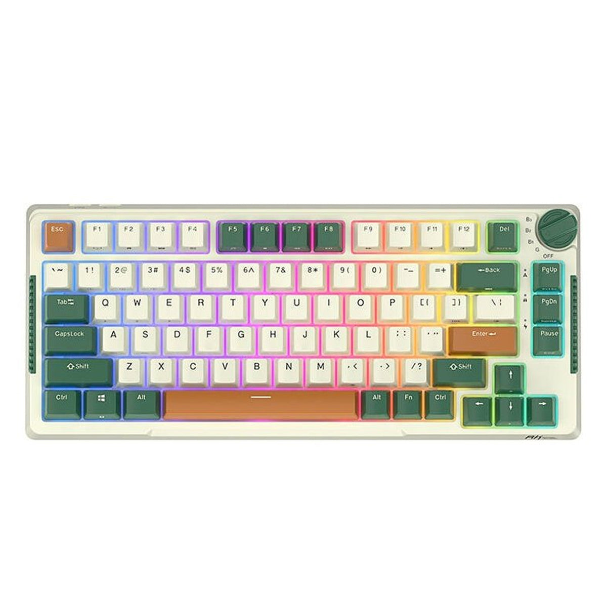 Royal Kludge RK-H81 Tri-Mode RGB 81 Keys Hot Swappable Mechanical Keyboard Timing Machine  (k Silver Switch)