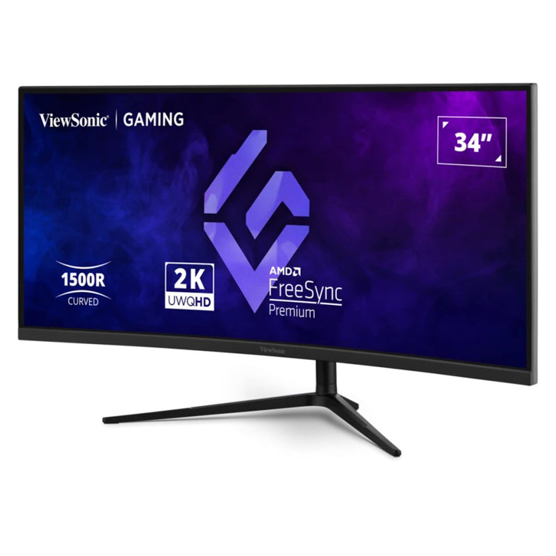ViewSonic VX3418C-2K 34" UWQHD (3440x1440) 180Hz 1ms MPRT VA Curved Gaming Monitor with Tilt, Height & Swivel Adjustment
