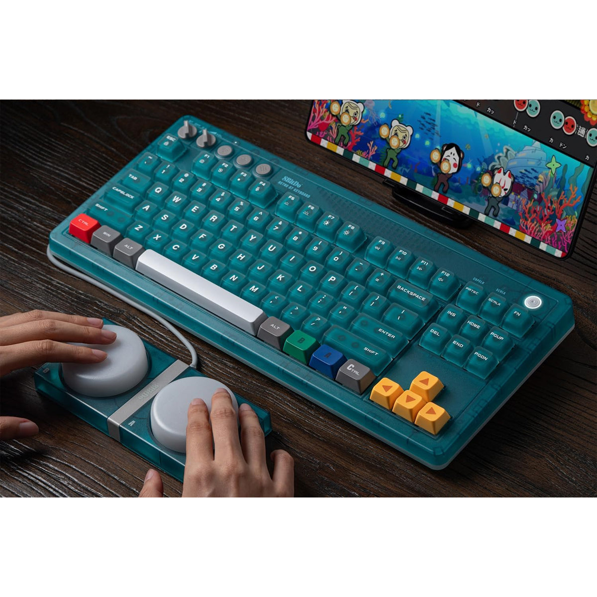 8Bitdo Retro 87 Mechanical Keyboard (Clear Blue) (85HD) | Datablitz