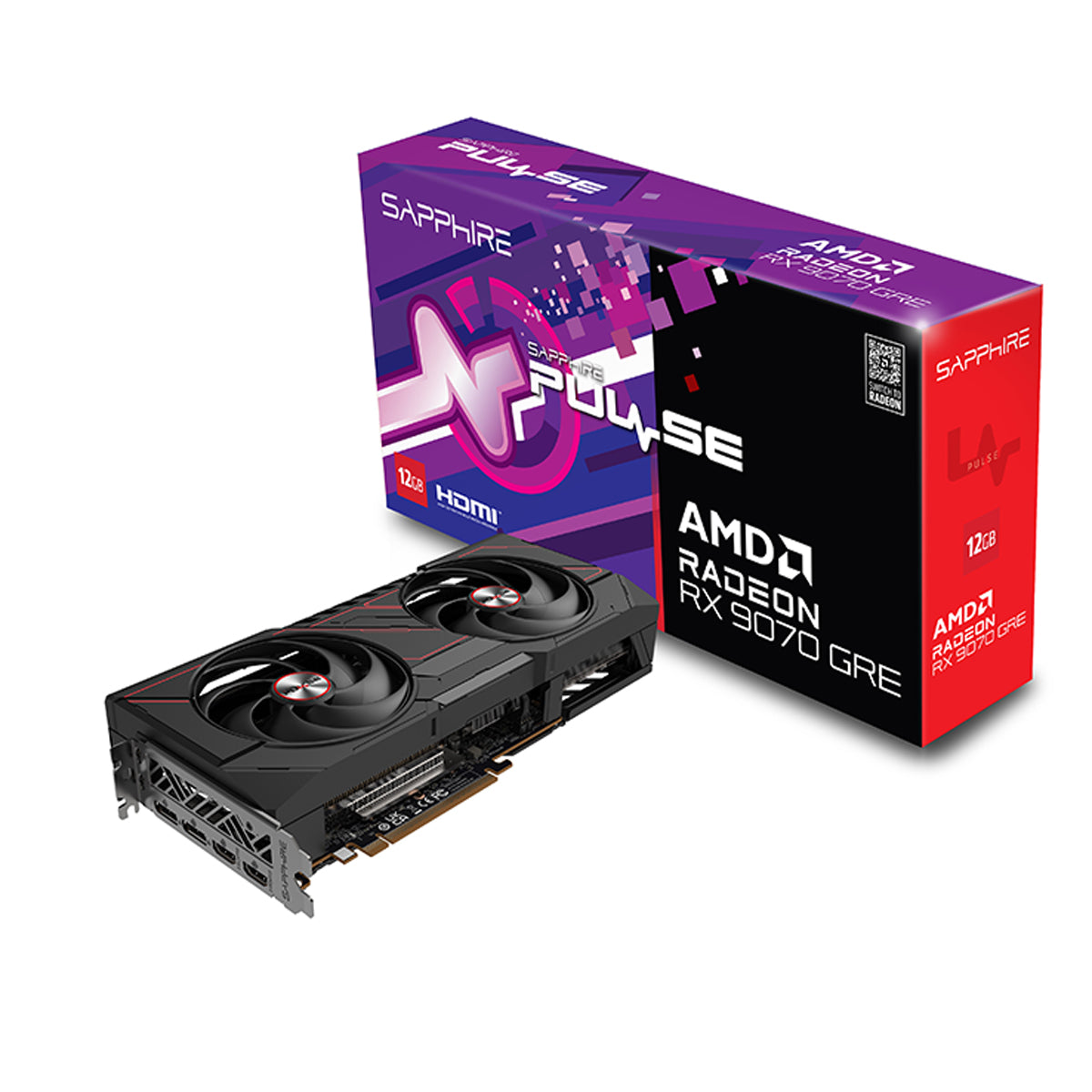 Sapphire Pulse AMD Radeon RX 9070 GRE Gaming OC 12GB Dual HDMI / Dual DP GDDR6 Graphics Card