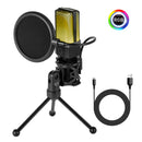Redragon GM212 Adne RGB USB Streaming Microphone with Pop Filter Tripod