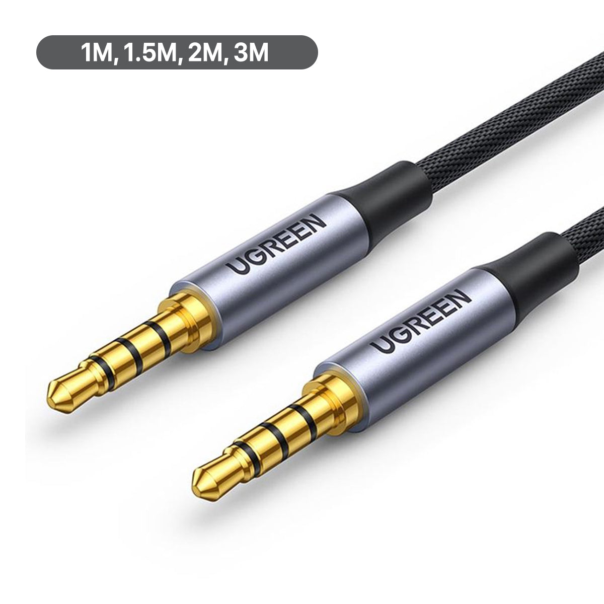 Ugreen 3.5mm Male To Male Audio Cable - (1m, 1.5m, 2m, 3m) (Gray)