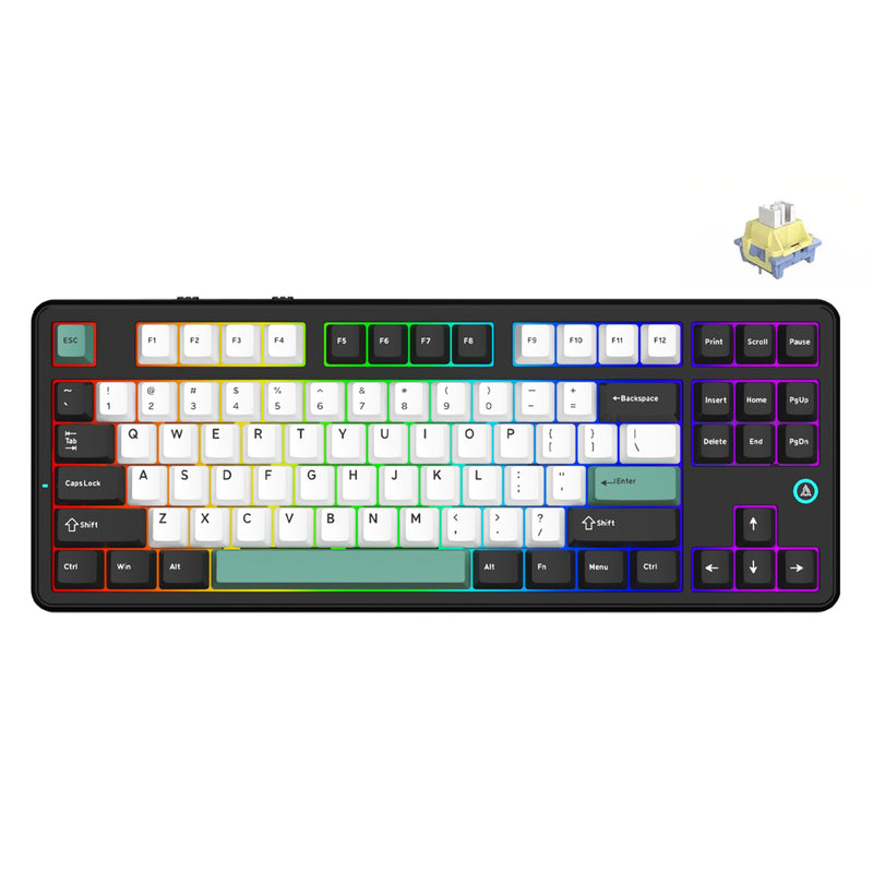 Ajazz AK870 V2 RGB Tri-Mode 87-Keys TKL Gasket-mounted Hot Swappable Mechanical Keyboard