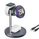 SODI T13W Qi2 25W 3-in-1 Wireless Charger with Silent Cooling Fan