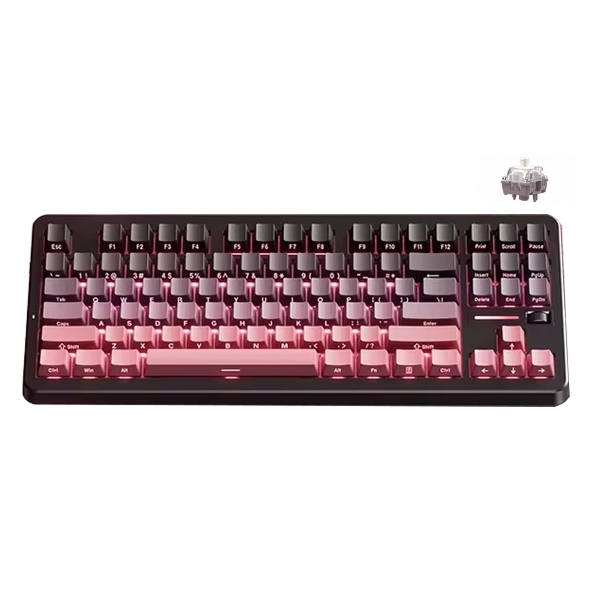 MCHOSE G87 V2 RGB Tri-Mode Hot-Swappable Mechanical Keyboard (Blackberry Pink) (Quick Gold Switch V3)