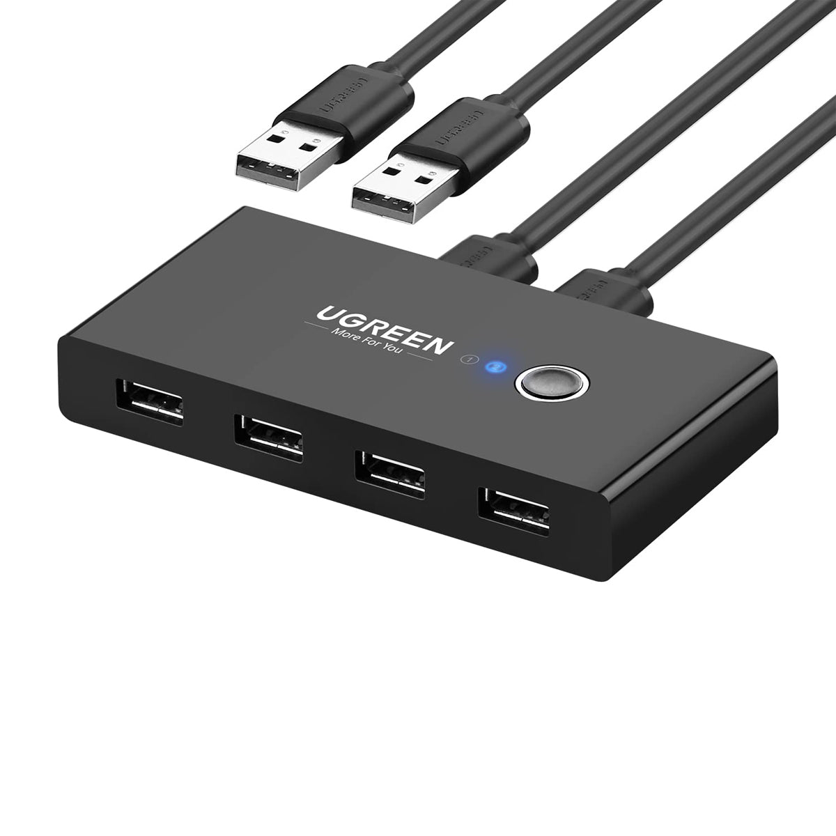 Ugreen 2-in-4 Out USB 2.0 Sharing Switch Box (Black) (US216/30767)