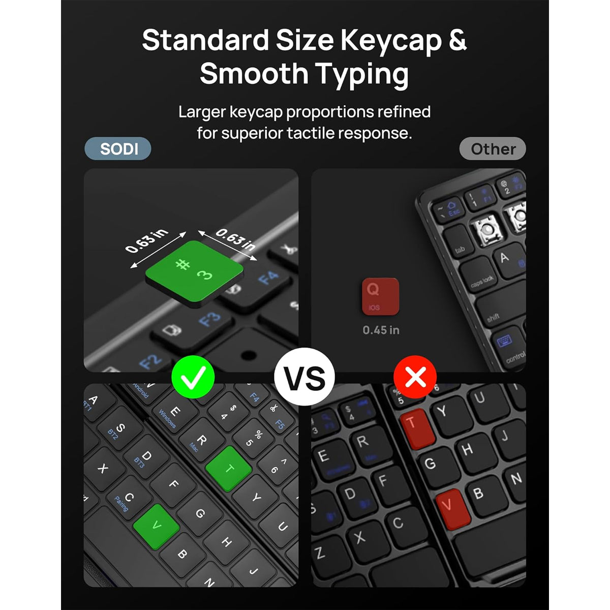 Harmonica Z01 Tri-Fold Keyboard with Touchpad (Black)