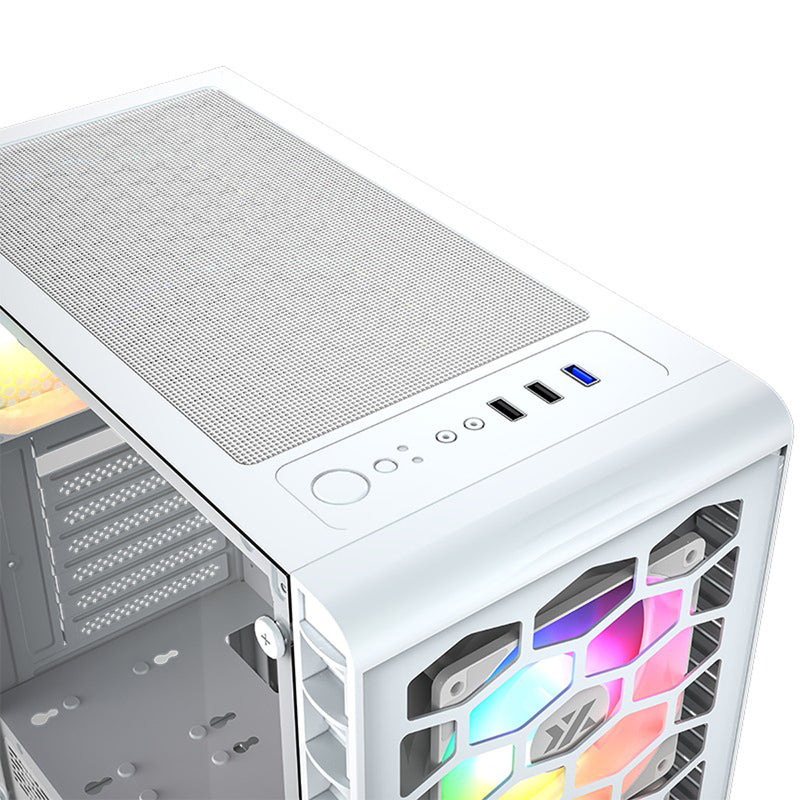 XYZ Airone 300 Glass Edition ATX PC Case with 6 Pre-Installed 120mm Airplus 100 ARGB Fans 