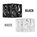 Ocypus Delta F12 3-in-1 120mm PWM Performance Fan Triple Pack (Black, White)
