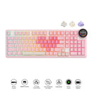 Royal Kludge RK-N99 Tri-Mode RGB 98 Keys Hot Swappable Mechanical Keyboard Pink Melody (Violet Switch, Cream Switch, Beige Switch)