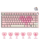Royal Kludge R75 QMK Single-Mode RGB 81 Keys Hot-Swappable Mechanical Keyboard Pink Melody (Cream, Beige Switch)